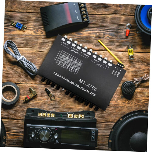 Car Audio Equalizer with DSP for Precise Sound Adjustment, Compact Stereo Equalizer, Black Metal 2