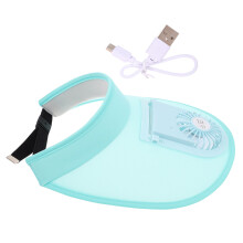 1St Groene Visor Fan Zonnekap Met Oplaadbare Ventilator Voor Dames