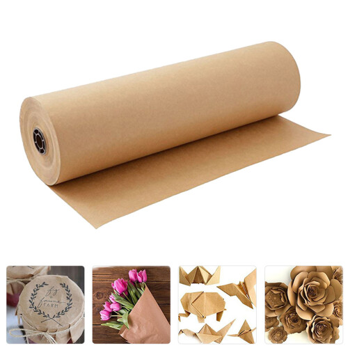 1Rouleau Papier Kraft Kaki Pour Cadeaux Fleurs DIY 2