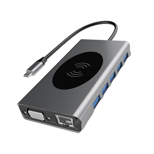 1Stk USB Hub Silber Type C Zu USB 3.0 Mit Lan Port Und Sd Reader 2