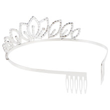Braut Haarband Silber Mit Kristallperlen Und Zarten Herzmotiven