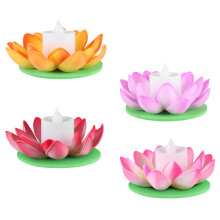 4Pièces Lumières LED Lotus Vives, Idéal Décor Piscine Événements
