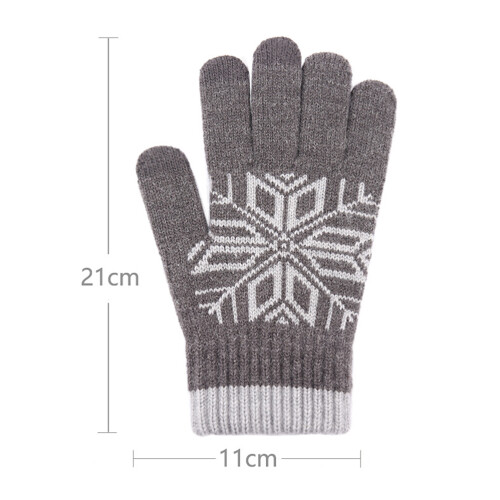1Paar Blaue Dicke Winterhandschuhe Strickhandschuhe Mit Touchscreen 2
