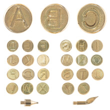 1Set Alphabet Brennspitzen Kupfer Für Holz DIY Pyrographie Gold