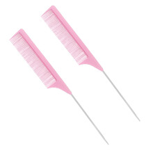 2Stk Pikier Kamm Set Pink Kunststoff Mit Edelstahlschaft Fürs Haar