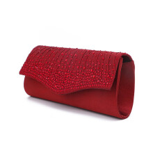 Dunkelrote Elegante Abendtasche Magnetverschluss Kettenhandtasche
