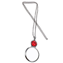 Rote Leselupe Anhänger Halsband Aus Glas Und Eisen