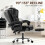 (Black)High Back Office Chair PU Leather Executive Desk Chair 4