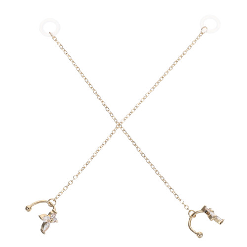 1Pair Durable Copper Earring Strap Golden Anti-Lost Earphone Chain