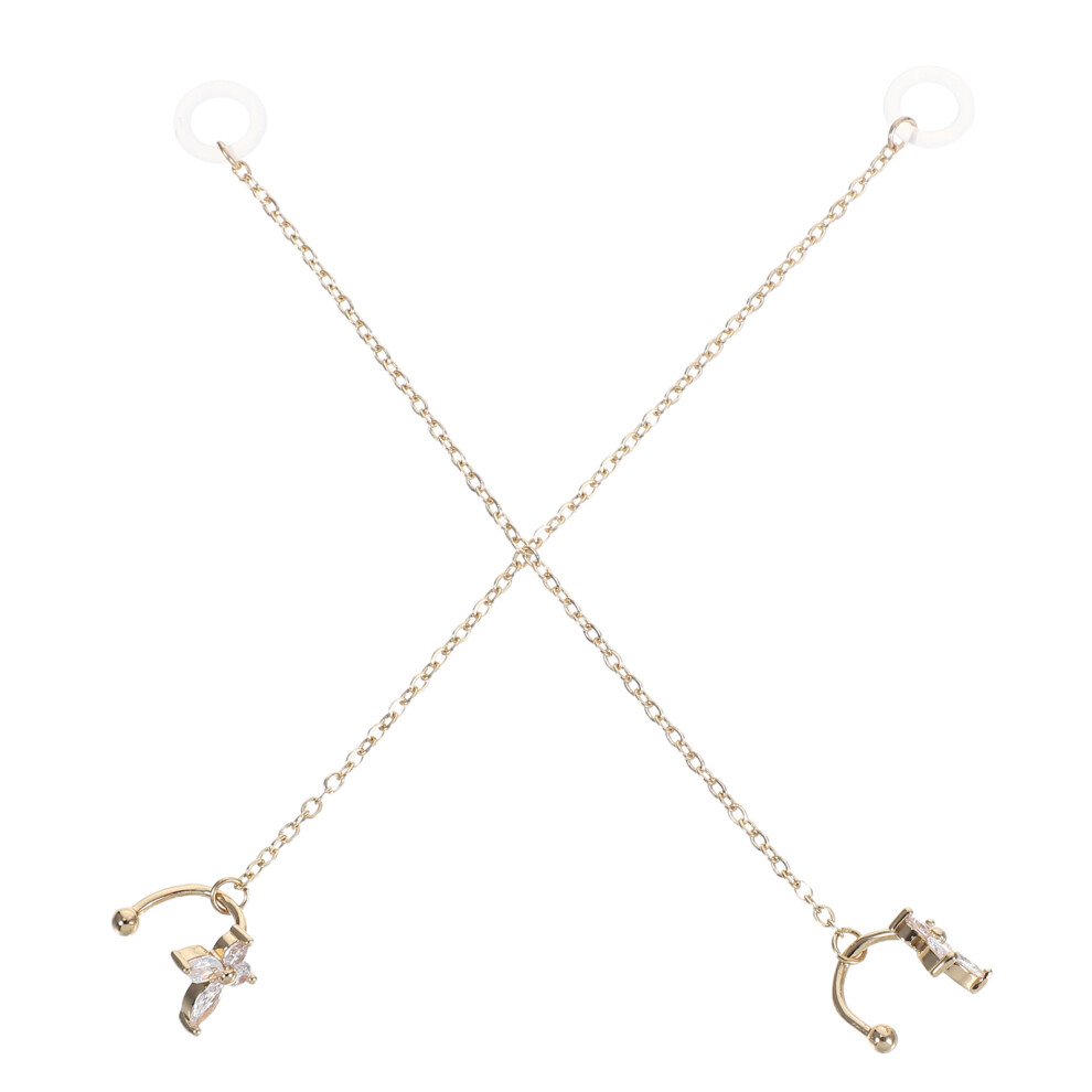 Totority Golden 1Pair Durable Copper Earring Strap Anti-Lost Earphone Chain