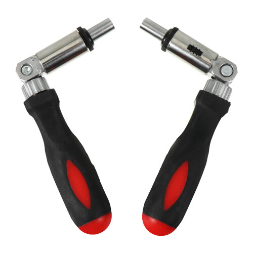 2Stk Robuster Ratschen-Schraubenzieher Mit Hexagon Bit Halter Schwarz