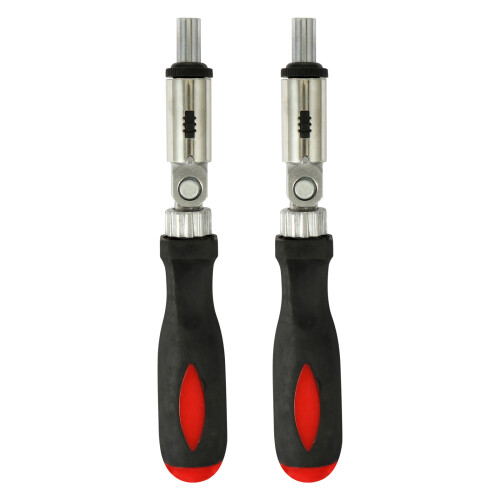 2Stk Robuster Ratschen-Schraubenzieher Mit Hexagon Bit Halter Schwarz 1