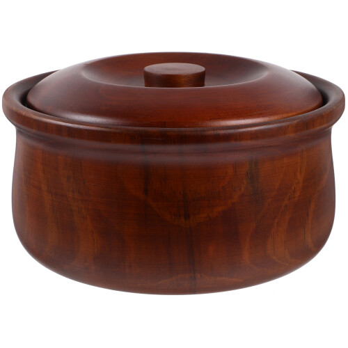 Holz Obstschale Mit Deckel Kaffee Farbe Langlebige Snacks Box