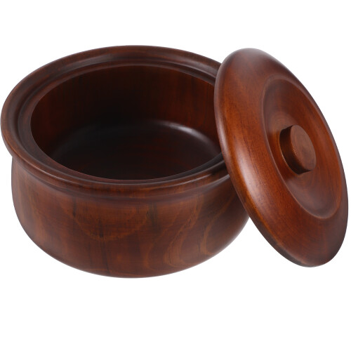 Holz Obstschale Mit Deckel Kaffee Farbe Langlebige Snacks Box 2