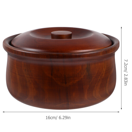 Holz Obstschale Mit Deckel Kaffee Farbe Langlebige Snacks Box 1