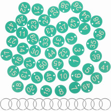 50Sets Robuste Grüne Acryl Nummernschilder Mit Ringen Zum Aufhängen