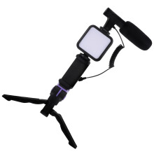 1Set Telefon Stativ Mit Selfie Licht Und Mikrofon Für Videoinhalte