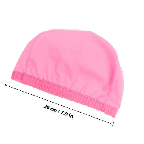 Damen Schwimmkappe Polyester Rosa Weich Elastisch Für Schwimmbad 2