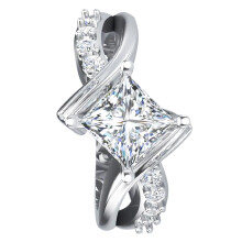 Eleganter Zircon Unisex Finger Ring Weiß Modisches Fingerschmuck