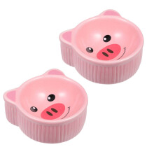 2Stk Keramik Futternäpfe Rosa Haustier Napf Für Hamster Und Kleintiere