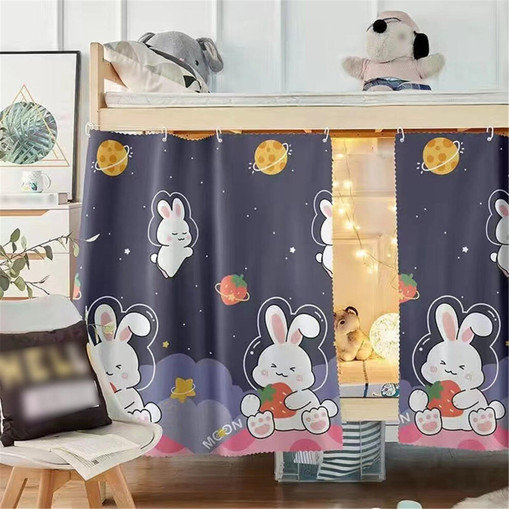 Bed Privacy Curtain For Loft And Bunk Beds, Blocking Breathable Fabric, Bottom Full Coverage, 1.5M, 2 Curtains With Light