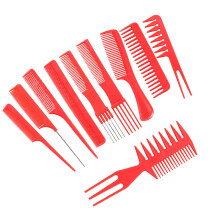 20Stk Rote Kunststoff Haarfrisierkämme Für Salon Damen Haare