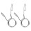 4 Pcs 3 Ring Buckle Ordinary Clip Stainless Steel 3