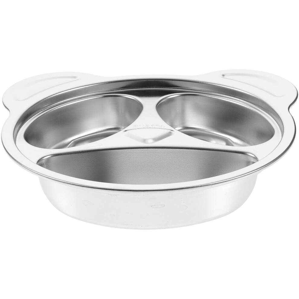 Stainless Steel Children Divided Plate Durable Food Storage Tray Inoomp