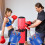 Boxhandschuhe Kinder PU Trainingshandschuhe Blau Flame Muster 9