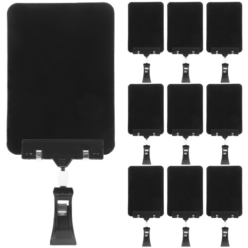 10Stk Wiederbeschreibbare Preisdisplay-Halter Aus Kunststoff, Schwarz