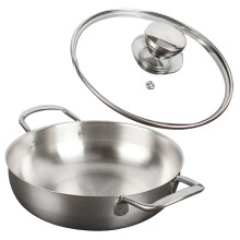 Large Stainless Steel Korean Cooking Pot with Glass Lid