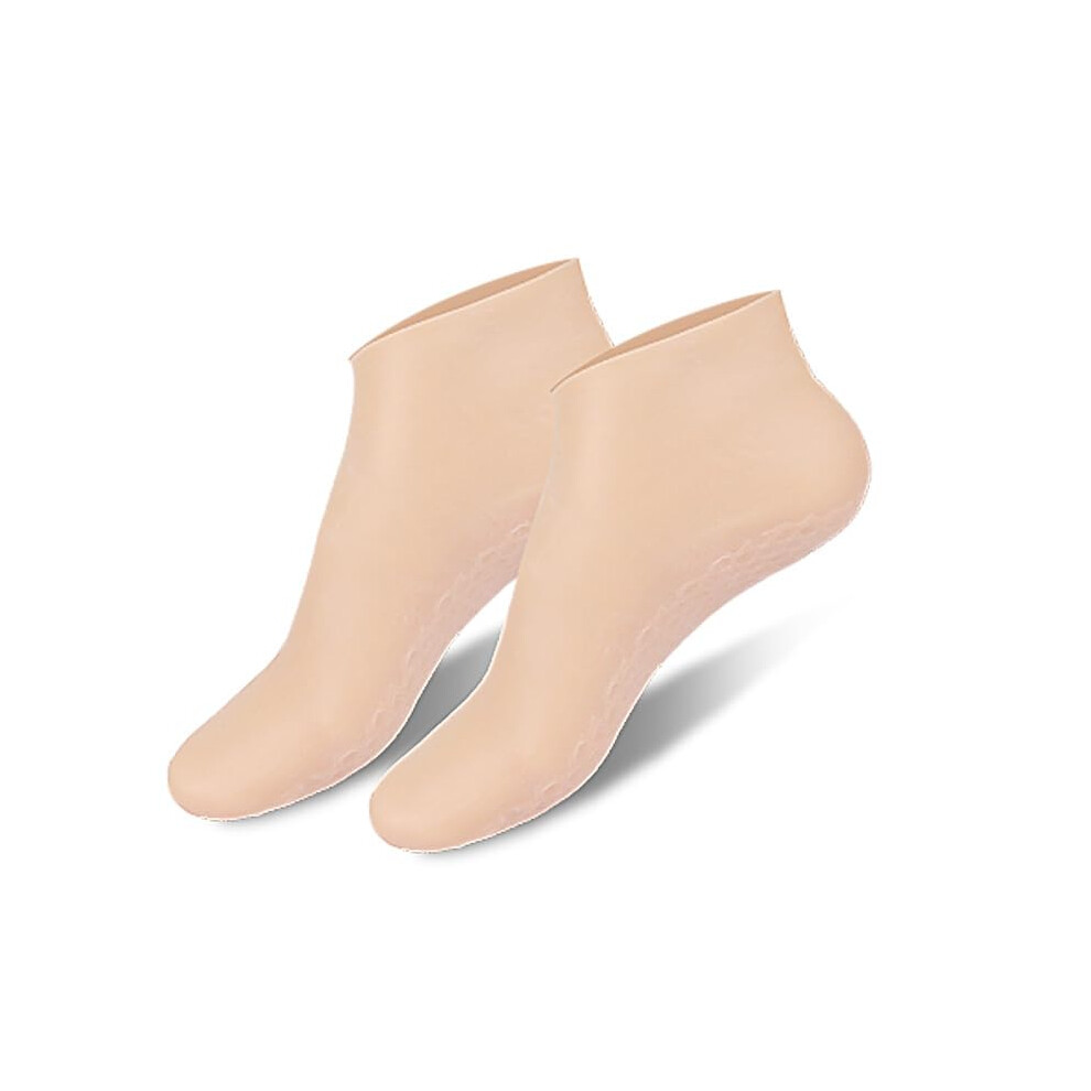 Moisturizing Silicone Socks with Gel for Dry Cracked Feet, Reusable Hydrating Foot Care for Women