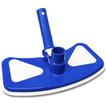 Weighted Swimming Pool Vacuum Head 11 Inch Blue and White for Deep Pool Cleaning