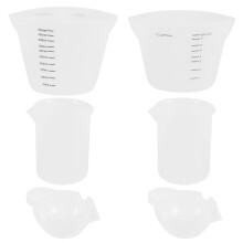 6Stk Weißer Silikon Messbecher Kit Für Epoxidharz Und Basteln