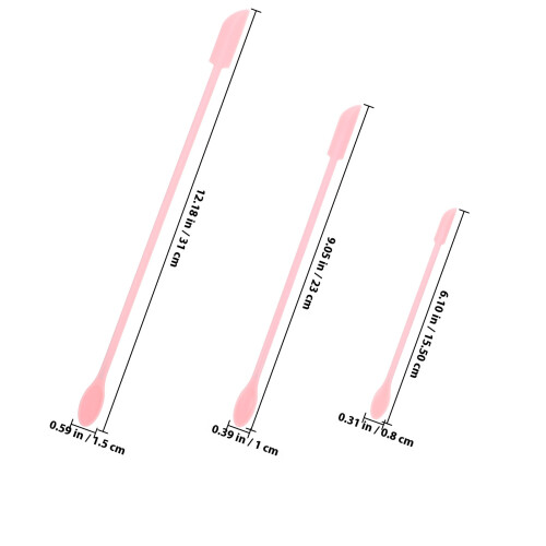3Pcs Pink Silicone Scraper Flexible Double Head Cake Cream Spatula 1