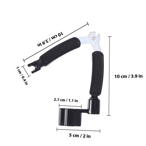 Black Guitar String Winder Cutter Pin Puller Multifunction Tool 2