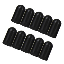 10Stk Elastische Drumstick Practice Tips Mute Schutzkappen Schwarz