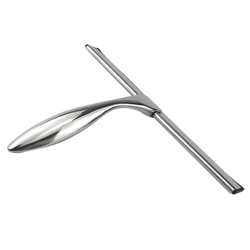 Duschwischer Edelstahl Silber Gummilippe Badglas Abzieher 1