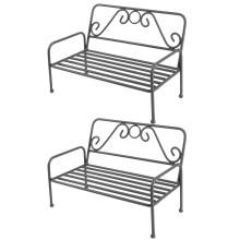 2Pcs Black Iron Plant Stand Flower Pot Display Rack Indoor Shelf