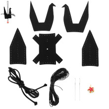 1Set Schwarzes Leder DIY Kranich Anhänger Nähset Für Auto Dekoration