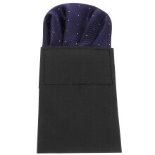 Men Suit Pocket Square Black Polyester Pre-Folded Decorative