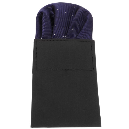 Men Suit Pocket Square Black Polyester Pre-Folded Decorative