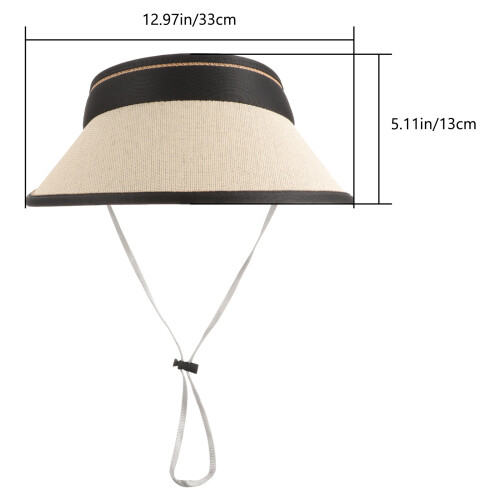 Women’s Wide Brim Folding Beach Hat Straw Sun Protection Visor Hat 1