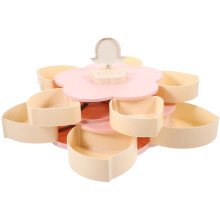 1Pc Pink Candy Storage Box with Phone Holder Rotatable Flower Design