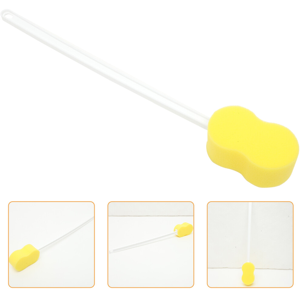 Inoomp Yellow 3Pcs Long Handle Back Washing Brush Bath Shower Sponge