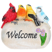 Raindrops Bird Welcome Sign Shape Decoration Garden Ornament