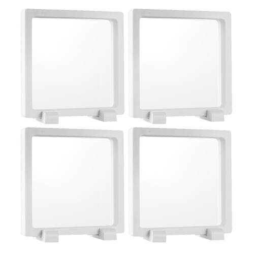 2Pcs Clear Display Frames Set Floating Holder For Jewelry White 2