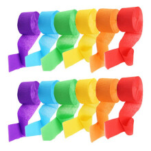 Party Crepe Paper Streamers Yellow 12pcs