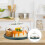 1Set Keramik Kuchenplatte Mit Glasdeckel Bunt Snack Teller Abdeckbar 6