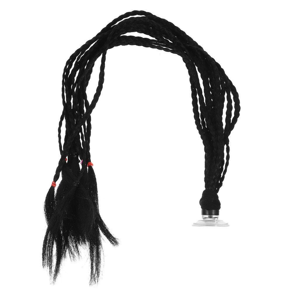 Solustre Unisex Black Reusable Helmet Braid Ornament For Motorcycle Decoration